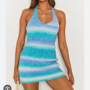 KNIT HALTER MINI DRESS
